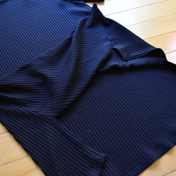 EILEEN FISHER Textured Stretch Rib Round Neck Tunic Black Size M - Picture 8 of 11